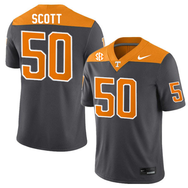 Men #50 Ryan Scott Tennessee Volunteers College Football Jerseys Stitched-Anthracite